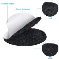 8cm Round Black Self Adhesive Hook and Loop Dots Waterproof Sticky Glue Coins Tape Loop Fastener For Home Classroom Office