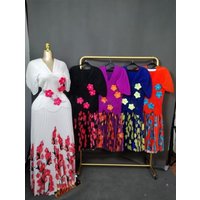 Miyake Suit Women's Three-dimensional Flower Pleated Waist 3D Handmade Flower + Hot Diamond Skirt Two-piece Set New