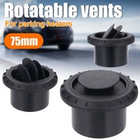 60mm / 75mm Diesel Heater Duct Ducting Air Vent Outlet Flat Pipe Joiner Connector Rotatable Connector Black For Car Truck VAN