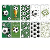 Football Themed Small Spiral Pocket Notebook Kids Birthday Party Favors Soccer Pattern Mini Notepad School Student Stationery