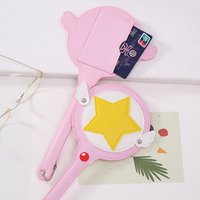 Anime Magic Wand Shaped Card Holder Wing Card Holder Cute Girl Fairy Wand Bus Card Case Contactless Payment Card Wallet