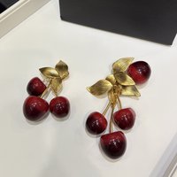 2026 Europe America Top Quality Cherry Brass Gold Plated Earrings Woman Designer Luxury Jewelry