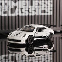 1:32 White Gt3 Rs Alloy Race Car Model, Diecast Sports Car with Openable Doors, Pull-Back Collectible Toy for Kids & Car Fans