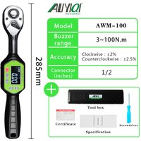 Free Shipping AWM 1/4,3/8,1/2 Portable Wrench Bidirectional Ratchet Head Mini Digital Torque Wrench