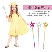 Magic Wand For Kids Golden Silver 13 Inches Star Wand Fairy Princess Angel Wand Sticks For Girls Costume Birthday Party Wedding