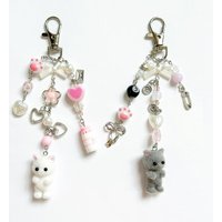 Handmade Calico Critters persian cat twins keychains Aesthetic Trendy