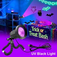Octopus 395 UV black light LED purple lamp cabinet spotlight, 5V with switch, Halloween party lighting