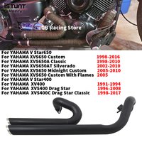 For Yamaha Drag Star V star 650 XVS650 DS650 XVS400 650A DRAGSTAR 400 Motorcycle Exhaust Full System Muffler Motocross S ilencer