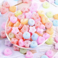 20 Pcs New Cute Mini Cartoon Heart-Shaped Candy Rubber Resin Flat Cabochons Scrapbook Diy Wedding Hairpin Accessories