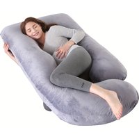 Oreiller de maternité détachable – Coussin de soutien lombaire en velours cristal en forme de G pour le côté enceinte
