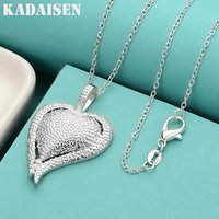 925 Sterling Silver Heart 16-30 Inch Pendant Necklace For Women Fashion Wedding Engagement Party Jewelry