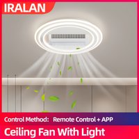 IRALAN Intelligente Ventilatorlampe ohne Rotorblätter, 3-Farben-Licht, 6 Geschwindigkeiten, Moderne Deckenventilatorlampen, LED-Innenbeleuchtung für S