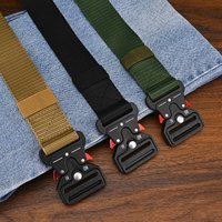 1pc Men Tactical Quick Release Belt Military Style Nylon Waistband Durable Breathable Adjustable Outdoor Hiking Work Casual Belt
