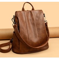 NEW Anti theft Backpack Purses High Quality Soft Leather Female Vintage Bag School Bags Travel Bagpack Ladies Bookbag Rucksack