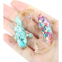 1PC Natural Crystal Gravel Drops Glue Fish Koi Original Stone Ornament Office Desktop Feng Shui Accessories Gift DIY Decorations