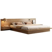 &c Japanese Tatami Floor Bed Modern King Queen Size Platform Wooden Bed Frame Bedroom Furniture Double Bed With Nightstand