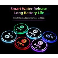 2Pcs 7Colors Car LED Luminous Water Cup Pads Auto Coaster For BMW Series i3 i4 G07 G06 G05 G02 G01 F48 F39 G42 G30 G20 G26 F01