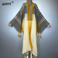 WINYI Africa new summer kimono maxi dress beach cover up Cardigan abaya muslim woman coat boho kaftan beach outfits kaftan