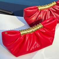 Fashion Clutch Clip Evening Bags For Women Luxury Designer Handbag And Purses 2026 New In PU Metal Handle Pleated Small Shoulder