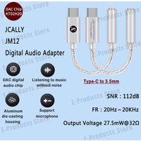 JCALLY JM12 Digital Audio Adapter Hi-Fi Audio Decoder Type-C to 3.5mm DAC Chip KT02H20 Earphone Amplifier 32bits/384KH DSD128