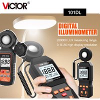 VICTOR101DL Digital Light Meter Photography Luxmeter Detachable Probe Illuminometer 0-199999 LUX Photometer Environmental Tester