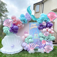 222pcs Balloon garland Arch Kit, mermaid theme decorated shell balloons, birthday, anniversary, holiday celebration decorations