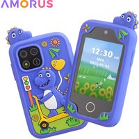 AMORUS Children Muscial Phone Dual Camera Mp3 Player Game Fuction Cartoon Baby Mobile for Girls Boys Birthday Christmas Gifts