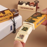 Simulated Chocolate Fidget Toy Bendable Snap Stress Relief Keychain Pendant Sensory Toy Creative Novelty Gift