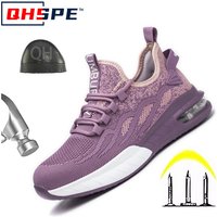 New Women Safety Shoes for Work Safety Boots Breathable Steel Toe Puncture Proof Sport Work Sneakers Construction Security Boots