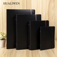 Black Frosted PP Plastic Folder with Zip Ties, 6-hole Loose Leaf Folder, Notebook Folder