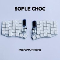 58Keys Sofle choc Split Keyboard Kit Custom Change Key QMK Wired Single-mode RGB Hot Swapp Knob OLED Screen for Gaming Keyboard