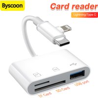 3 in 2 OTG Card Reader Type-C Lightning to SD/TF/USB Memory Card Adapter For Laptops iPhone 17 Multi-Function Smart Card Reader