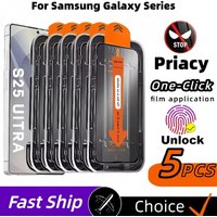 1-5PCS Fingerprint Unlock Anti Spy Tempered Glass For Samsung Galaxy S25 Ultra S24 S23 S22 S26 Plus Privacy Screen Protectors
