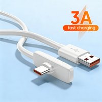 3A USB A-C Cable USB A to Type-C PD60w Fast Charging 90-degree Mobile Game Elbow Data Cable For Xiaomi Huawei Oneplus Cellphones
