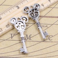 6pcs Charms Vintage Mouse Key 46x22mm Tibetan Pendants Crafts Making Findings Handmade Antique Jewelry DIY Necklace