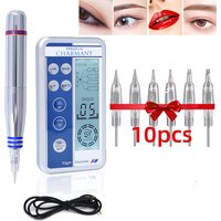 Charmant 2 PMU Kit de Machine de tatouage de maquillage Permanent pour tatouage de sourcils Eyeliner à lèvres Microblading stylo MTS avec cartouches