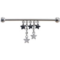JHJT 14G Industrial Piercing Stainless Steel Stars Cartilage Earring Ear Jewelry
