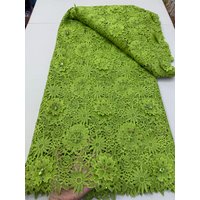 2026 African Nigerian High-Quality Embroidery Sequins Tulle Lace Fabric Guipure Beads for Prom Dresses Cotton 5 Yards JY529