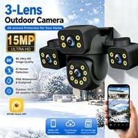 8K 15MP Security WIFI Camera Three Screen Outdoor Cam Three Lens Ai Human Detection Waterproof CCTV Video IP Cameras IPC360 Home