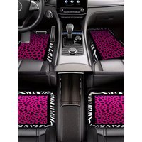 4Pc Car Floor Mats - Cute Cat and Paw Print Design, Soft and Comfortable, Protect Your Car's Interior, Enhance Driving Experience, Upgrade the Interior Environment - a Must-Have for New Cars, Easy to