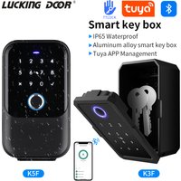 Waterproof Key Safe Box Smart Fingerprint Storage Secret Key Safety Box Tuya or TTlock App Bluetooth to WiFi Hub Unlock Padlock