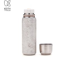 KEITH Pure Titanium Vacuum Flask 430ml,Trending Chinese Style Healthy Water Cup,Double Layer with Tea Strainer,Lightweight 221g