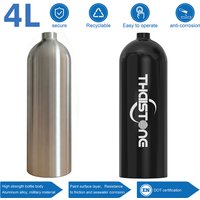 1PC 6061 AL Alloy 4L TPED Scuba Diving Cylinder Oxygen Tank Dive Respirator Air Tank Pump for Snorkeling Breath Diving Equipment