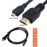 Micro-HDMI-kompatibel mit HDMI-kompatiblem Kabel 0,5 m 10m 5m 2m männliches Micro-HDMI-kompatibles Kabel für Smartphones Tablets