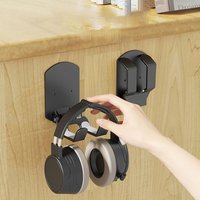 ใCใWall Mounted Gaming Headset And Controller Bracket Base - No Punching Easy Install Storage Rack for Game Accessories