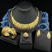 JRH Wedding Jewelry Set Multicolor Zircon for Angola Women Necklace Earrings Bracelet Ring Perfect Gift