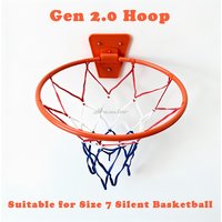Wall-mounted Plastic Basketball Hoop Dia. 34cm Suitable for Size 7 Silent Foam Basketball Indoor Use Adhesive to Door/Tiled Wall