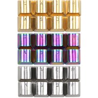 Teamwolf stainless steel MX Metal Keycap for keyboard gaming key QWERWASD R2 R3 light through back lit Black Blue Gold gradient