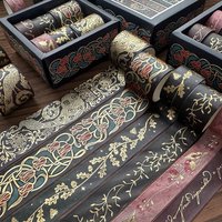 Vintage Floral Hot Stamping Tape Diy Handmade Decoration Diary Decoration Album Decoration Student Gift Decorative Tape