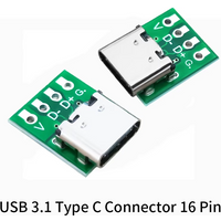 10/5/1Pcs TYPE C USB 3.1 Type C Connector 16 Pin Test PCB Board Plate Adapter Socket For Data Line Wire Cable Transfer